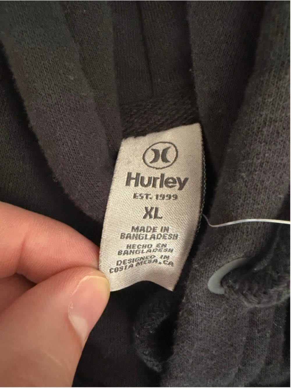 Men's Hurley Black & White Logo Hoodie Sweatshirt XL Brand New With Tag - Picture 3 of 3